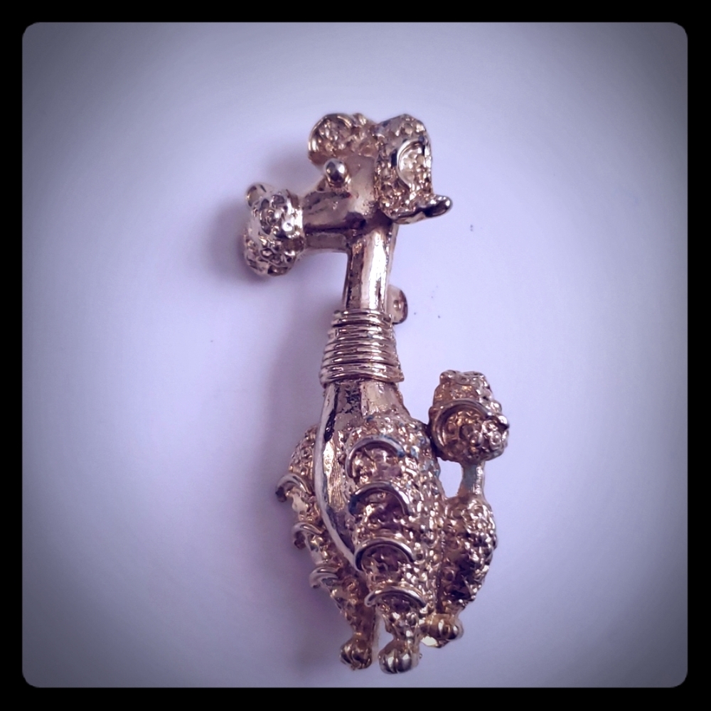 ⌛Vintage Dog Poodle Pin Brooch charm